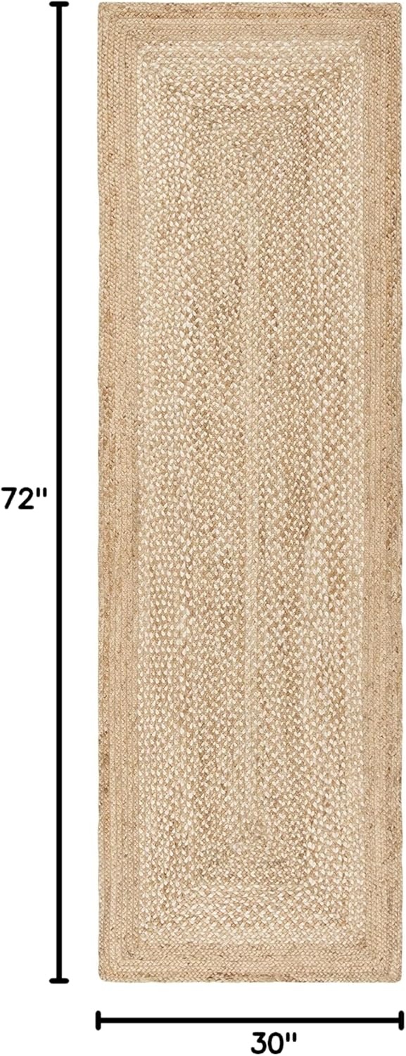 image:imageSAFAVIEH Natural Fiber Collection Area Rug 9 x 12 Natural amp Ivory Handmade Farmhouse Boho Coastal Rustic Jute Ideal for High Traffic Areas in Living Room Bedroom NF885BNaturalIvory