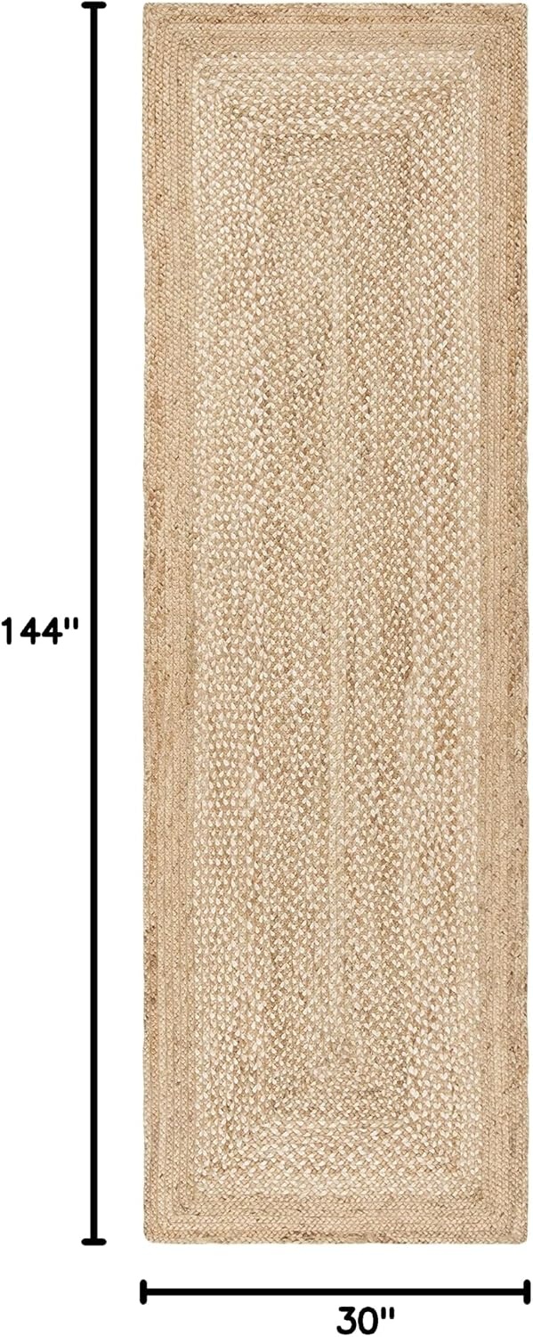 image:imageSAFAVIEH Natural Fiber Collection Area Rug 9 x 12 Natural amp Ivory Handmade Farmhouse Boho Coastal Rustic Jute Ideal for High Traffic Areas in Living Room Bedroom NF885BNaturalIvory