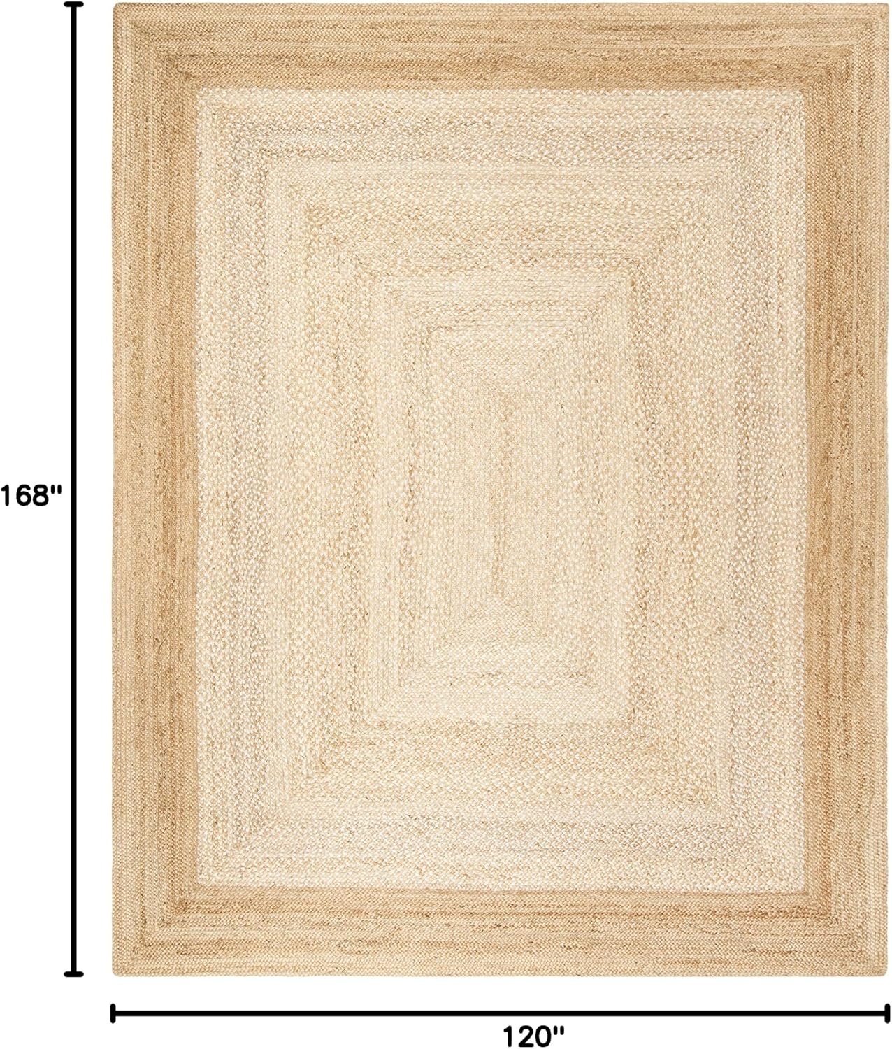 image:imageSAFAVIEH Natural Fiber Collection Area Rug 9 x 12 Natural amp Ivory Handmade Farmhouse Boho Coastal Rustic Jute Ideal for High Traffic Areas in Living Room Bedroom NF885BNaturalIvory