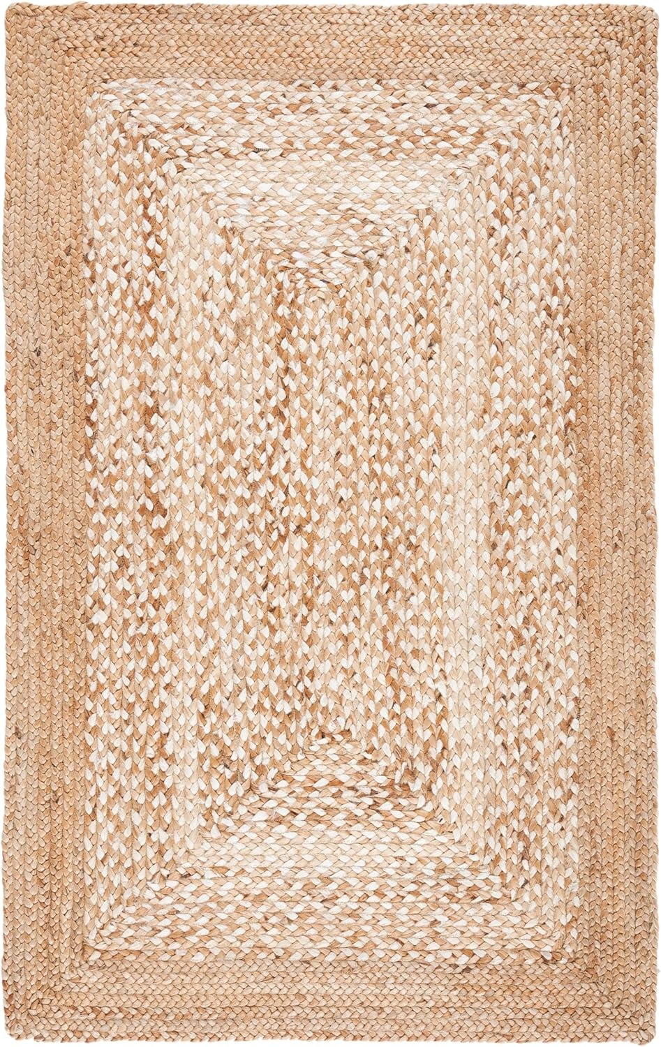 image:imageSAFAVIEH Natural Fiber Collection Area Rug 9 x 12 Natural amp Ivory Handmade Farmhouse Boho Coastal Rustic Jute Ideal for High Traffic Areas in Living Room Bedroom NF885BNaturalIvory