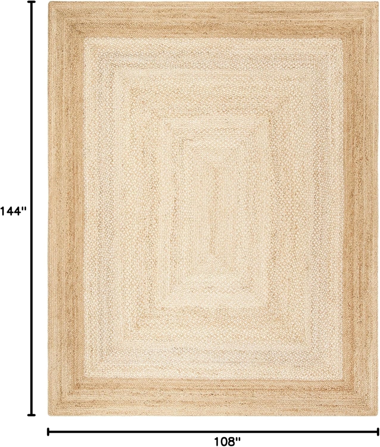 image:imageSAFAVIEH Natural Fiber Collection Area Rug 9 x 12 Natural amp Ivory Handmade Farmhouse Boho Coastal Rustic Jute Ideal for High Traffic Areas in Living Room Bedroom NF885BNaturalIvory