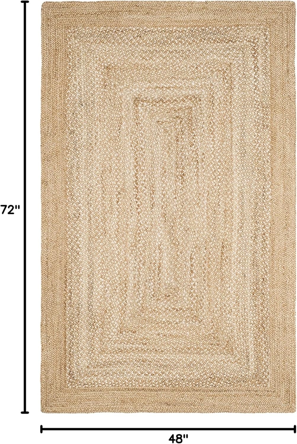 image:imageSAFAVIEH Natural Fiber Collection Area Rug 9 x 12 Natural amp Ivory Handmade Farmhouse Boho Coastal Rustic Jute Ideal for High Traffic Areas in Living Room Bedroom NF885BNaturalIvory