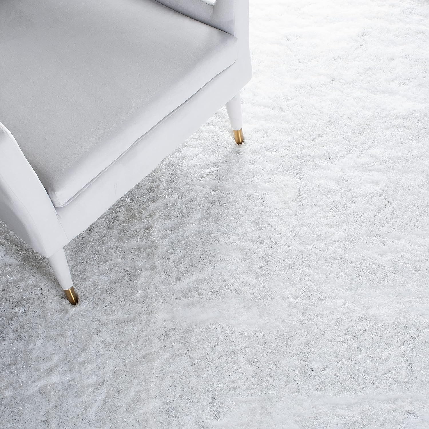 image:imageSAFAVIEH Paris Shag Collection Area Rug 9 x 12 Dark Beige Handmade Silken Glam 2inch Thick Ideal for High Traffic Areas in Living Room Bedroom SG512TIvory