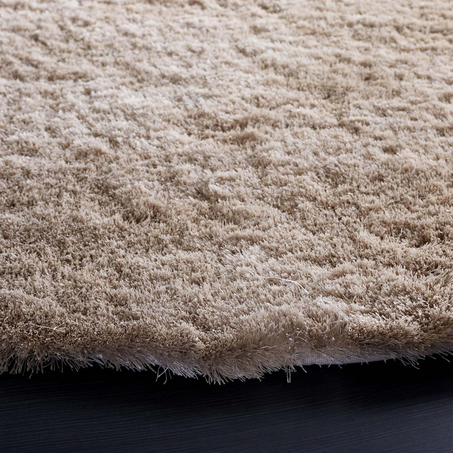 image:imageSAFAVIEH Paris Shag Collection Area Rug 9 x 12 Dark Beige Handmade Silken Glam 2inch Thick Ideal for High Traffic Areas in Living Room Bedroom SG512TDark Beige