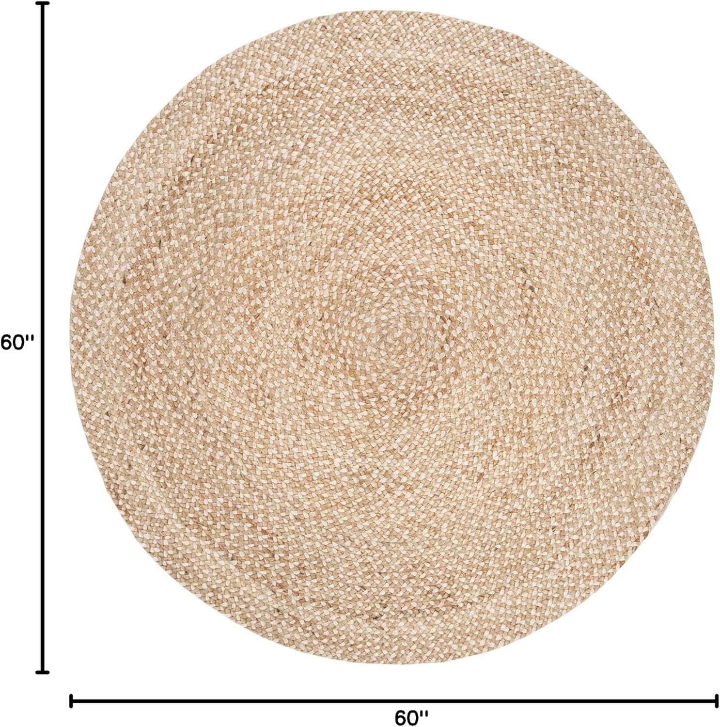 image:imageSAFAVIEH Round Rug 12 Natural Fiber Collection Natural amp Ivory Handmade Jute Braided Design Ideal for Living Room Bedroom Dining Space NF804BNaturalIvory