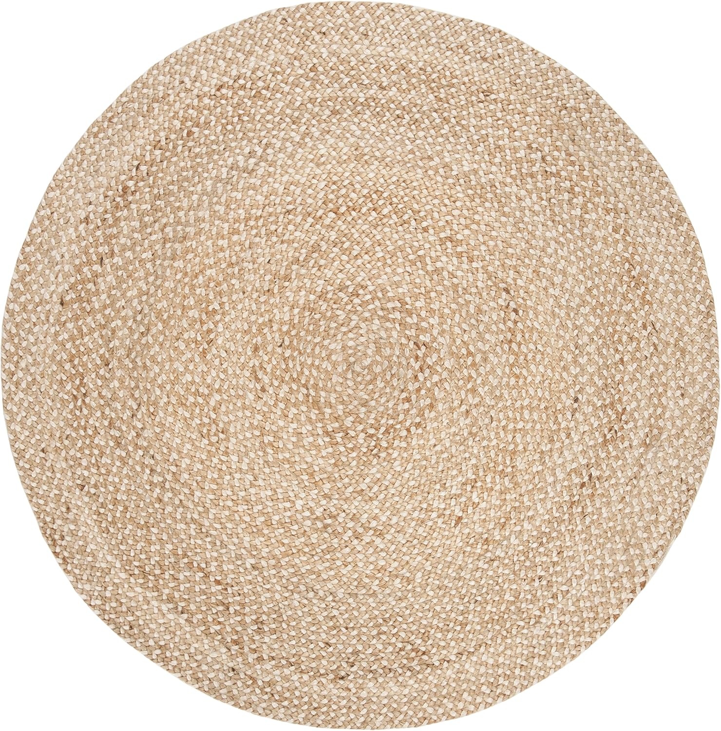 image:imageSAFAVIEH Round Rug 12 Natural Fiber Collection Natural amp Ivory Handmade Jute Braided Design Ideal for Living Room Bedroom Dining Space NF804BNaturalIvory