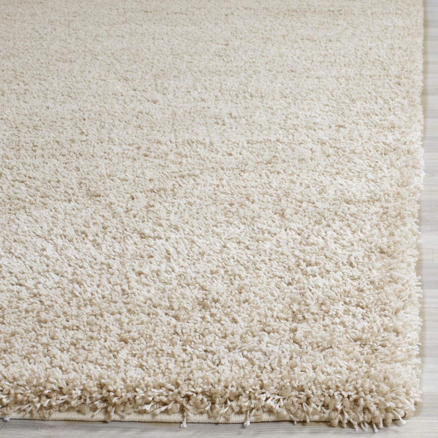 image:imageSAFAVIEH Santa Monica Shag Collection 8 x 10 Navy SGN725 Solid NonShedding Living Room Bedroom Dining Room Entryway Plush 2inch Thick Area RugBeige
