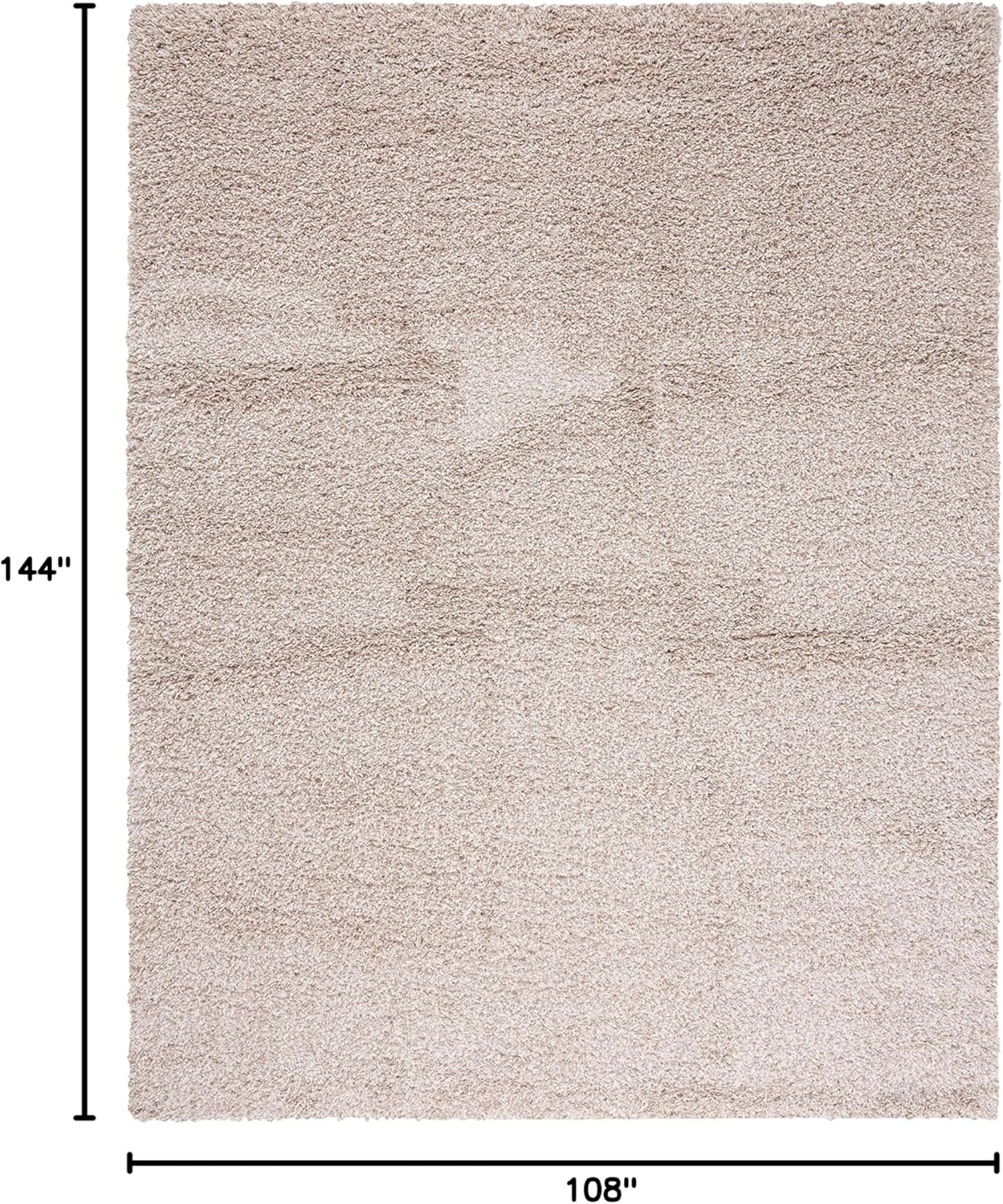 image:imageSAFAVIEH Santa Monica Shag Collection 8 x 10 Navy SGN725 Solid NonShedding Living Room Bedroom Dining Room Entryway Plush 2inch Thick Area RugBeige