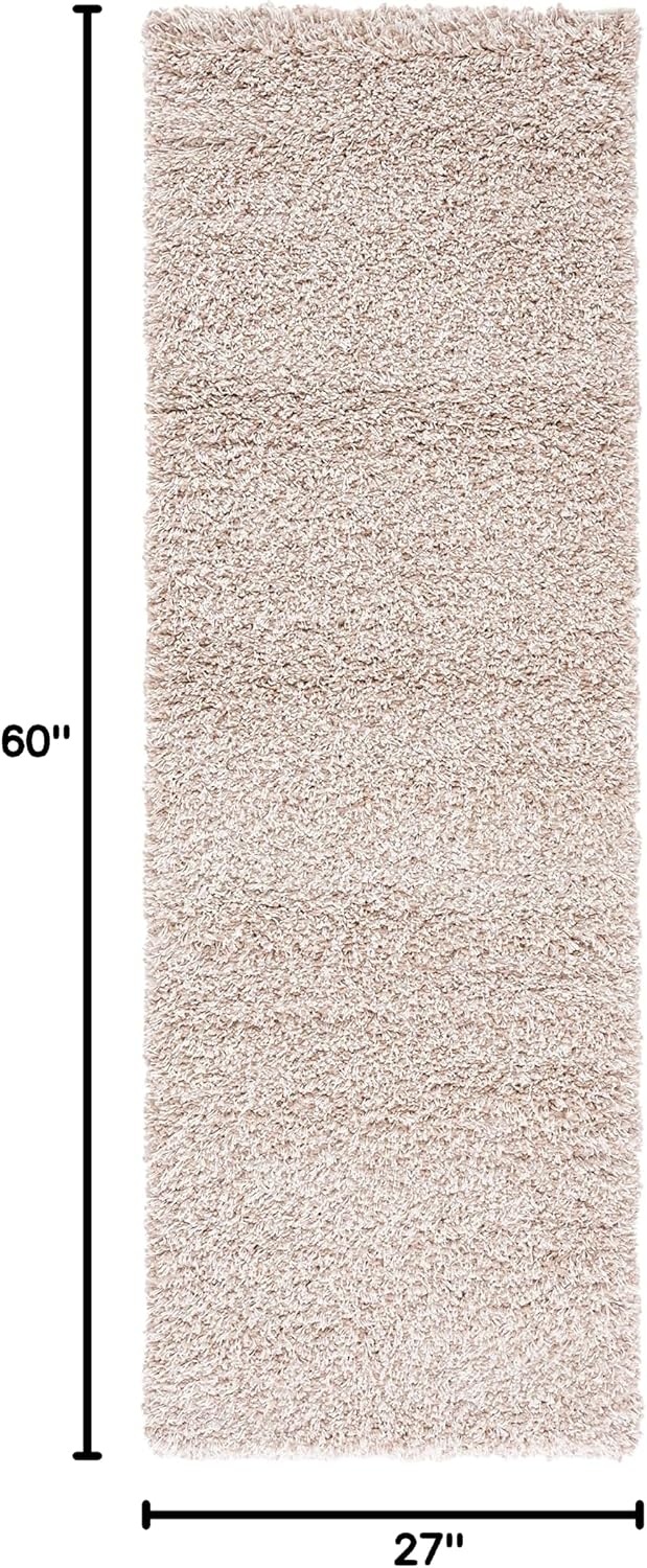 image:imageSAFAVIEH Santa Monica Shag Collection 8 x 10 Navy SGN725 Solid NonShedding Living Room Bedroom Dining Room Entryway Plush 2inch Thick Area RugBeige