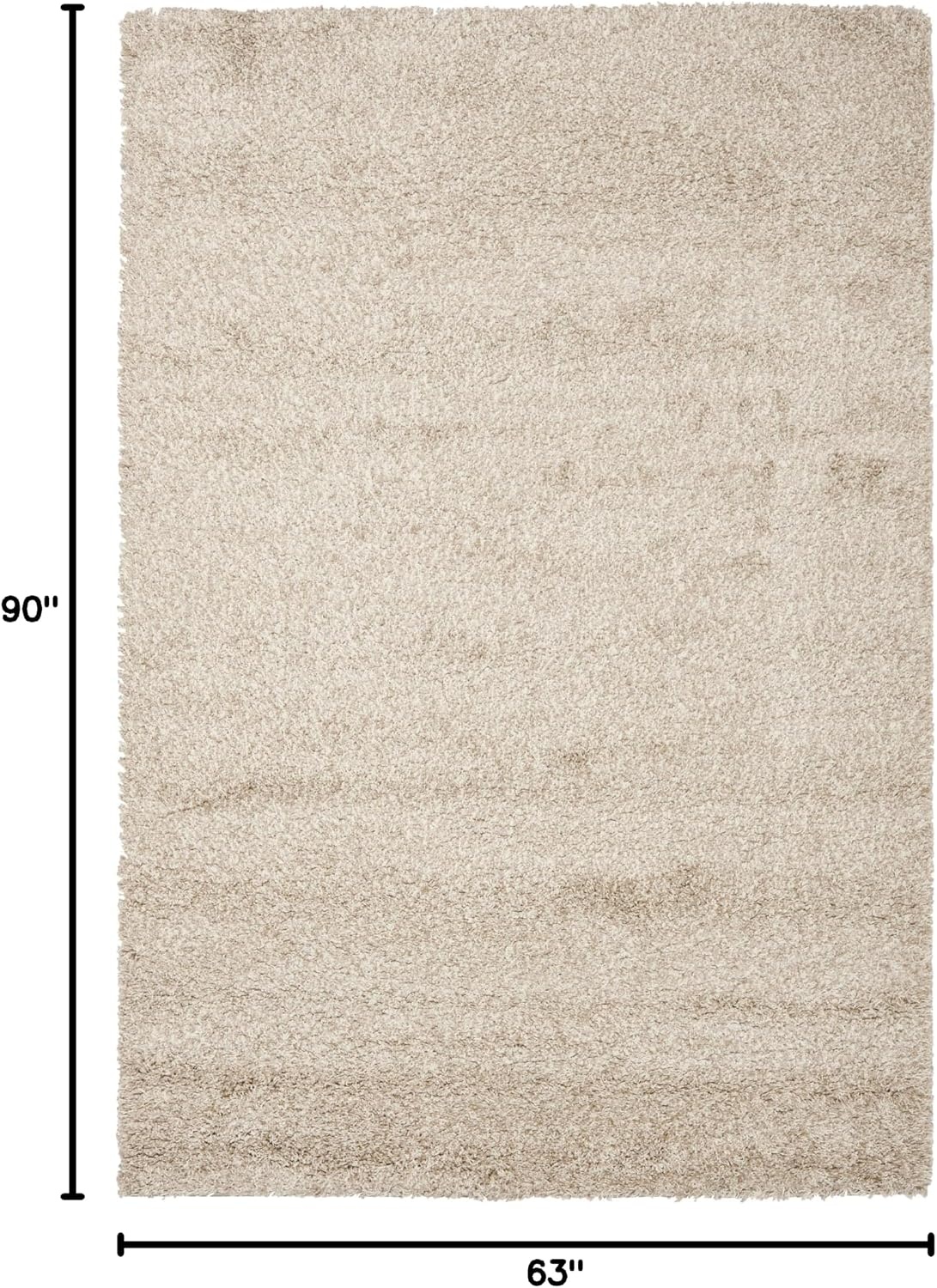 image:imageSAFAVIEH Santa Monica Shag Collection 8 x 10 Navy SGN725 Solid NonShedding Living Room Bedroom Dining Room Entryway Plush 2inch Thick Area RugBeige