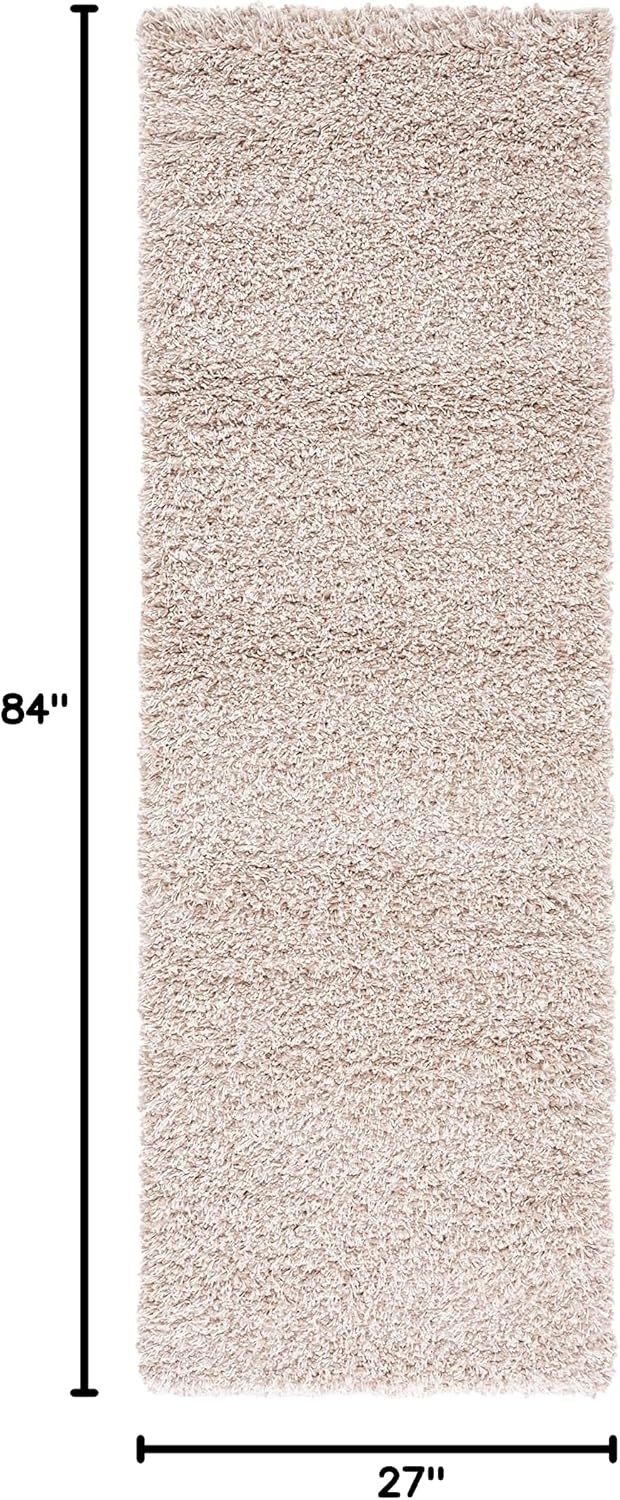image:imageSAFAVIEH Santa Monica Shag Collection 8 x 10 Navy SGN725 Solid NonShedding Living Room Bedroom Dining Room Entryway Plush 2inch Thick Area RugBeige
