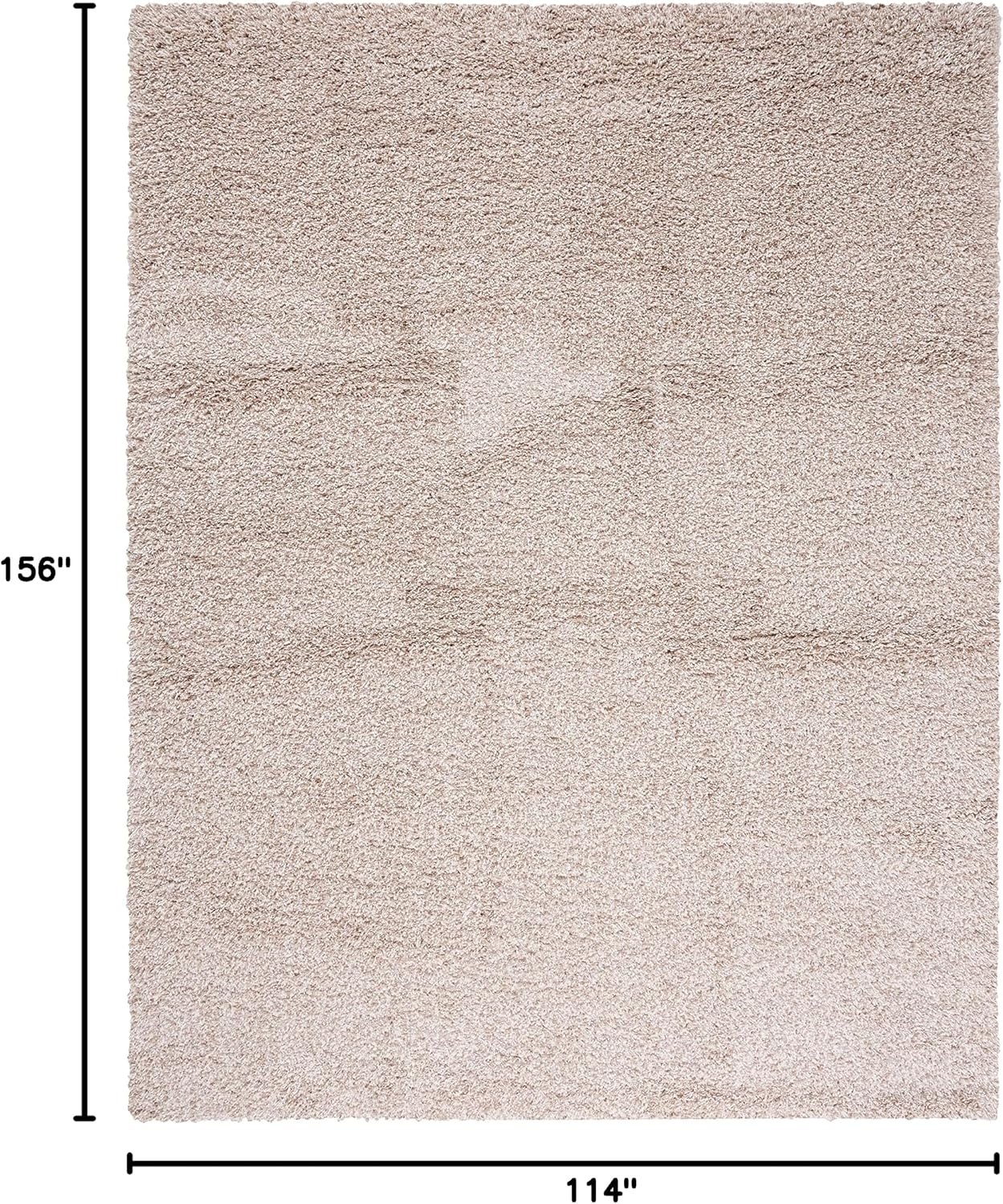 image:imageSAFAVIEH Santa Monica Shag Collection 8 x 10 Navy SGN725 Solid NonShedding Living Room Bedroom Dining Room Entryway Plush 2inch Thick Area RugBeige