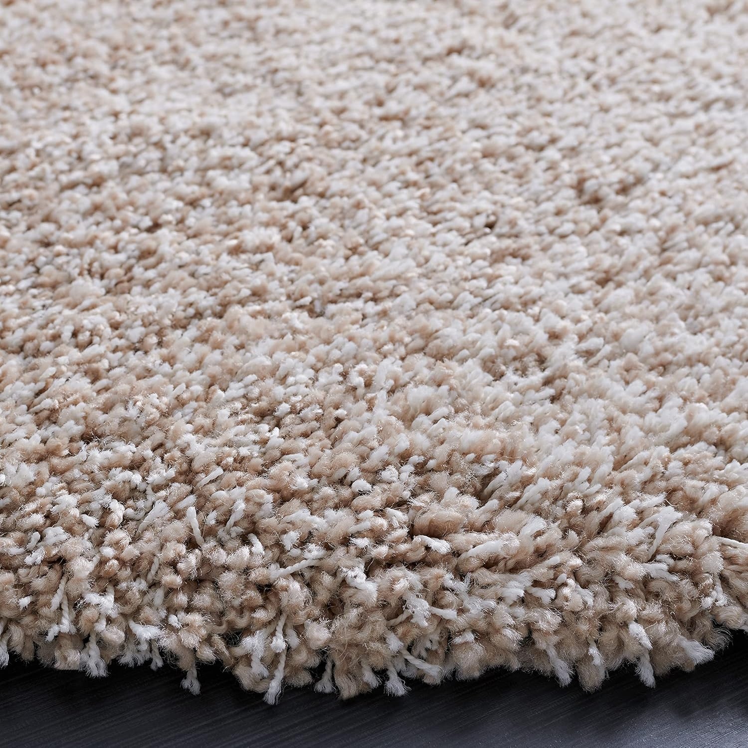 image:imageSAFAVIEH Santa Monica Shag Collection 8 x 10 Navy SGN725 Solid NonShedding Living Room Bedroom Dining Room Entryway Plush 2inch Thick Area RugBeige