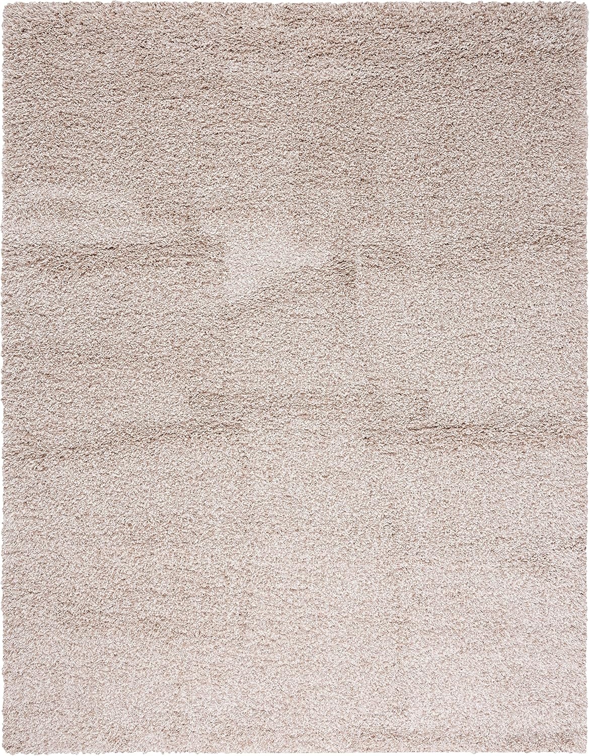 image:imageSAFAVIEH Santa Monica Shag Collection 8 x 10 Navy SGN725 Solid NonShedding Living Room Bedroom Dining Room Entryway Plush 2inch Thick Area RugBeige