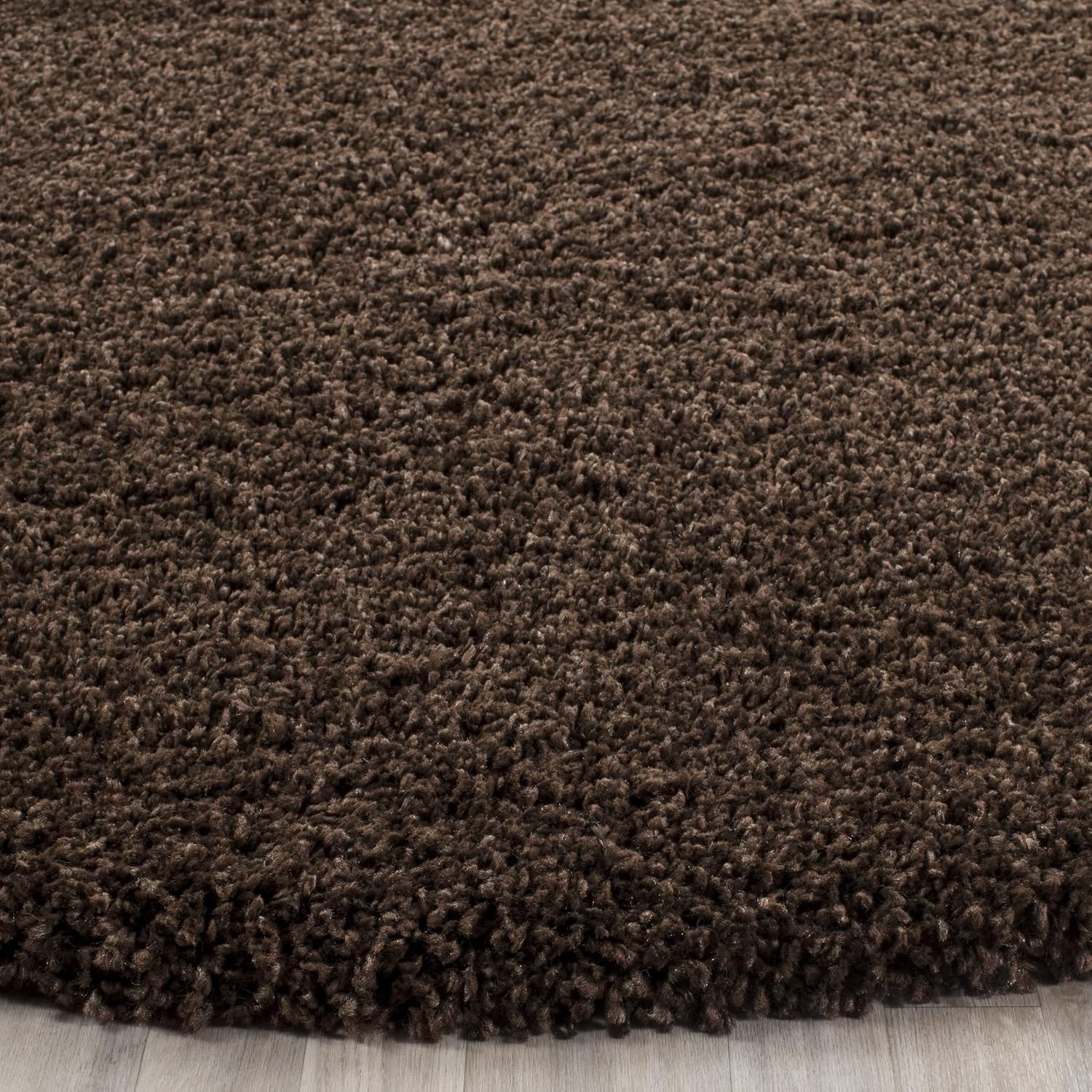 image:imageSAFAVIEH Santa Monica Shag Collection 8 x 10 Navy SGN725 Solid NonShedding Living Room Bedroom Dining Room Entryway Plush 2inch Thick Area RugBrown