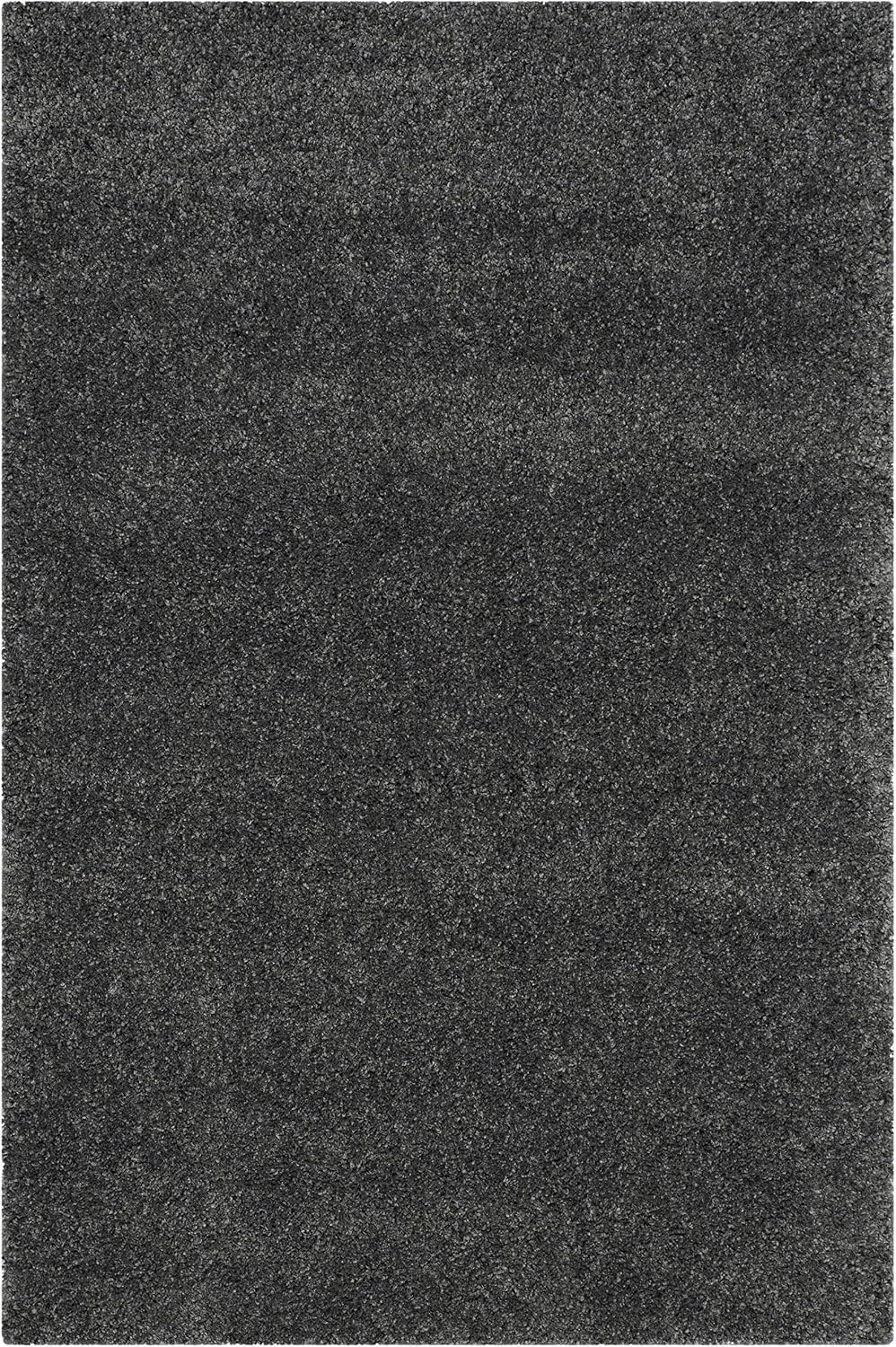 image:imageSAFAVIEH Santa Monica Shag Collection 8 x 10 Navy SGN725 Solid NonShedding Living Room Bedroom Dining Room Entryway Plush 2inch Thick Area RugDark Grey