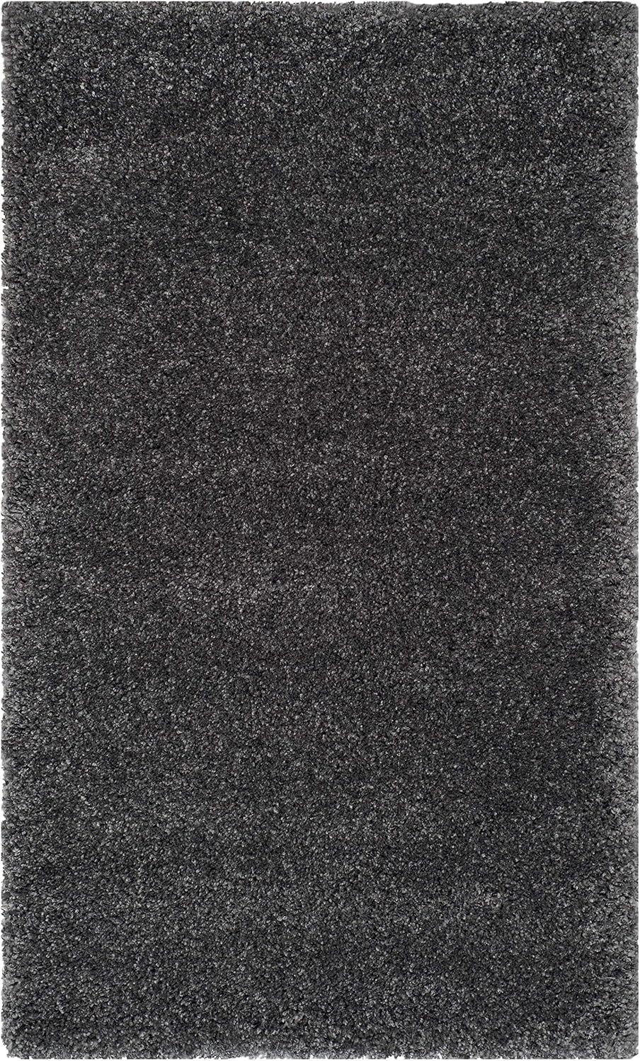 image:imageSAFAVIEH Santa Monica Shag Collection 8 x 10 Navy SGN725 Solid NonShedding Living Room Bedroom Dining Room Entryway Plush 2inch Thick Area RugDark Grey