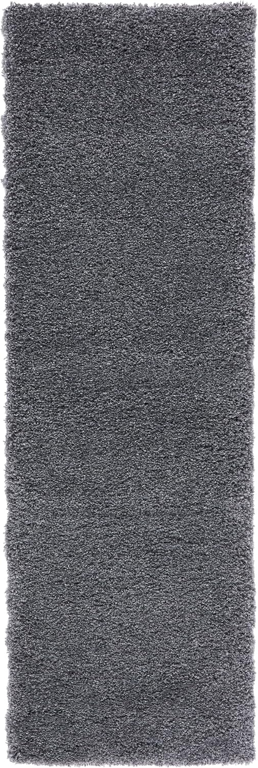 image:imageSAFAVIEH Santa Monica Shag Collection 8 x 10 Navy SGN725 Solid NonShedding Living Room Bedroom Dining Room Entryway Plush 2inch Thick Area RugDark Grey