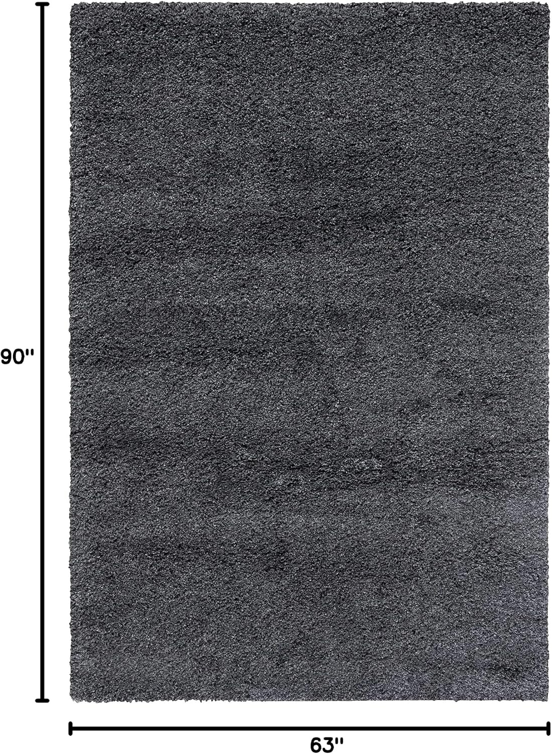 image:imageSAFAVIEH Santa Monica Shag Collection 8 x 10 Navy SGN725 Solid NonShedding Living Room Bedroom Dining Room Entryway Plush 2inch Thick Area RugDark Grey