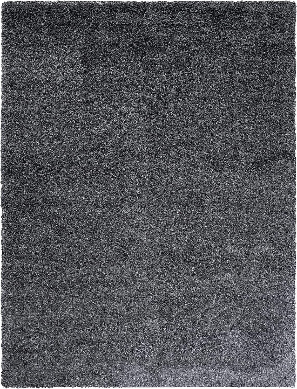 image:imageSAFAVIEH Santa Monica Shag Collection 8 x 10 Navy SGN725 Solid NonShedding Living Room Bedroom Dining Room Entryway Plush 2inch Thick Area RugDark Grey
