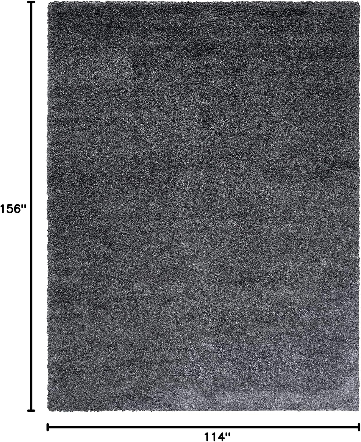 image:imageSAFAVIEH Santa Monica Shag Collection 8 x 10 Navy SGN725 Solid NonShedding Living Room Bedroom Dining Room Entryway Plush 2inch Thick Area RugDark Grey