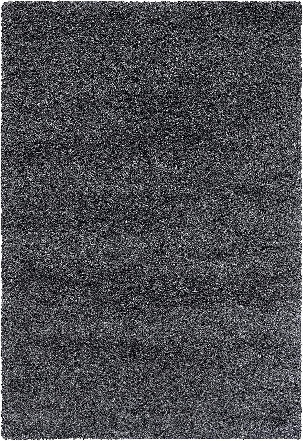 image:imageSAFAVIEH Santa Monica Shag Collection 8 x 10 Navy SGN725 Solid NonShedding Living Room Bedroom Dining Room Entryway Plush 2inch Thick Area RugDark Grey