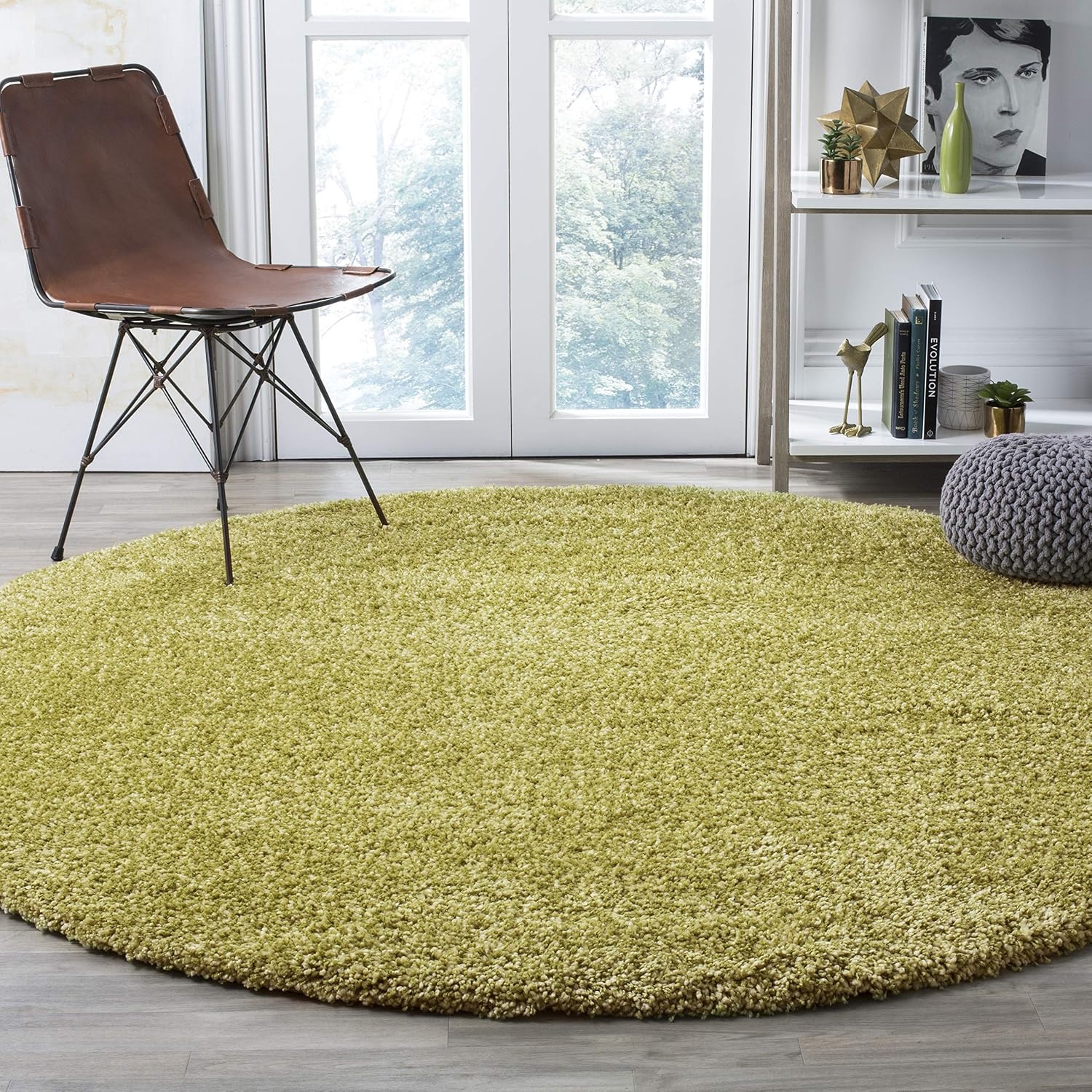 image:imageSAFAVIEH Santa Monica Shag Collection 8 x 10 Navy SGN725 Solid NonShedding Living Room Bedroom Dining Room Entryway Plush 2inch Thick Area RugGreen