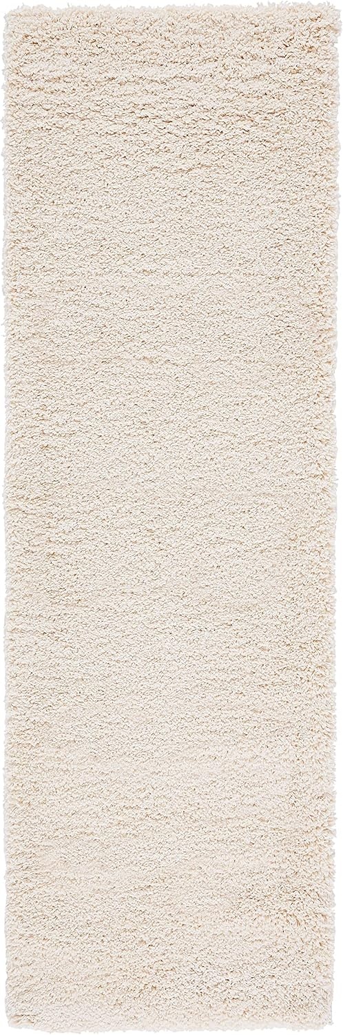 image:imageSAFAVIEH Santa Monica Shag Collection 8 x 10 Navy SGN725 Solid NonShedding Living Room Bedroom Dining Room Entryway Plush 2inch Thick Area RugIvory