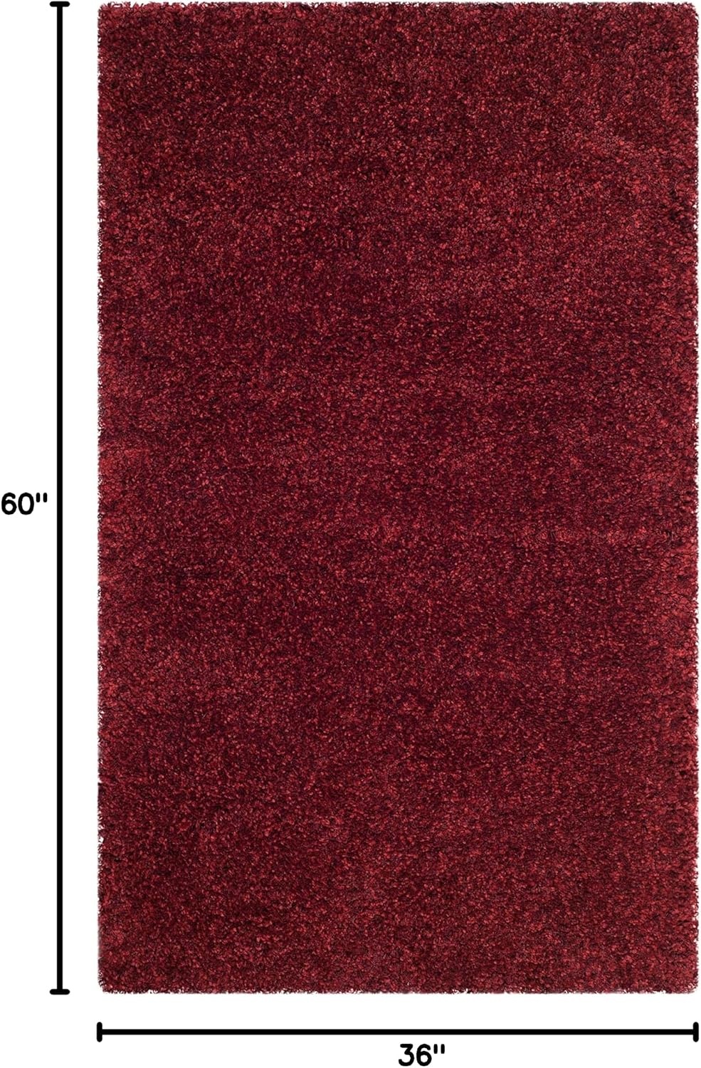image:imageSAFAVIEH Santa Monica Shag Collection 8 x 10 Navy SGN725 Solid NonShedding Living Room Bedroom Dining Room Entryway Plush 2inch Thick Area RugMaroon