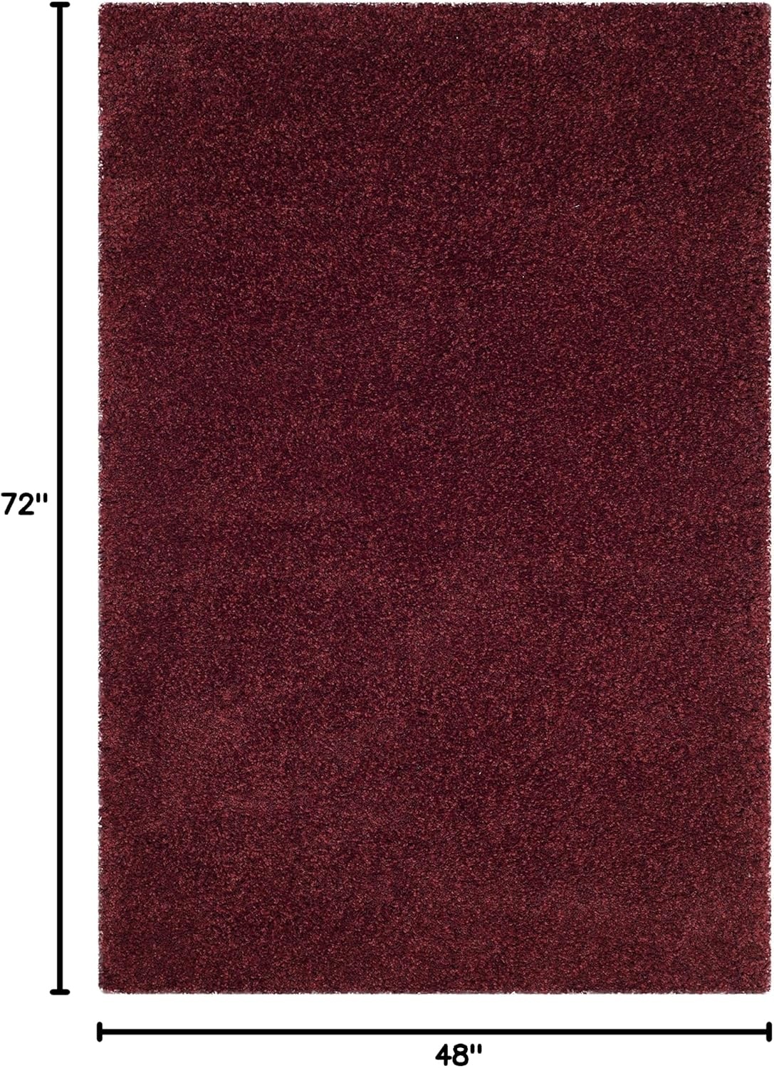 image:imageSAFAVIEH Santa Monica Shag Collection 8 x 10 Navy SGN725 Solid NonShedding Living Room Bedroom Dining Room Entryway Plush 2inch Thick Area RugMaroon