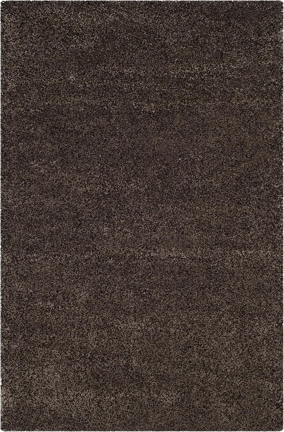 image:imageSAFAVIEH Santa Monica Shag Collection 8 x 10 Navy SGN725 Solid NonShedding Living Room Bedroom Dining Room Entryway Plush 2inch Thick Area RugMushroom