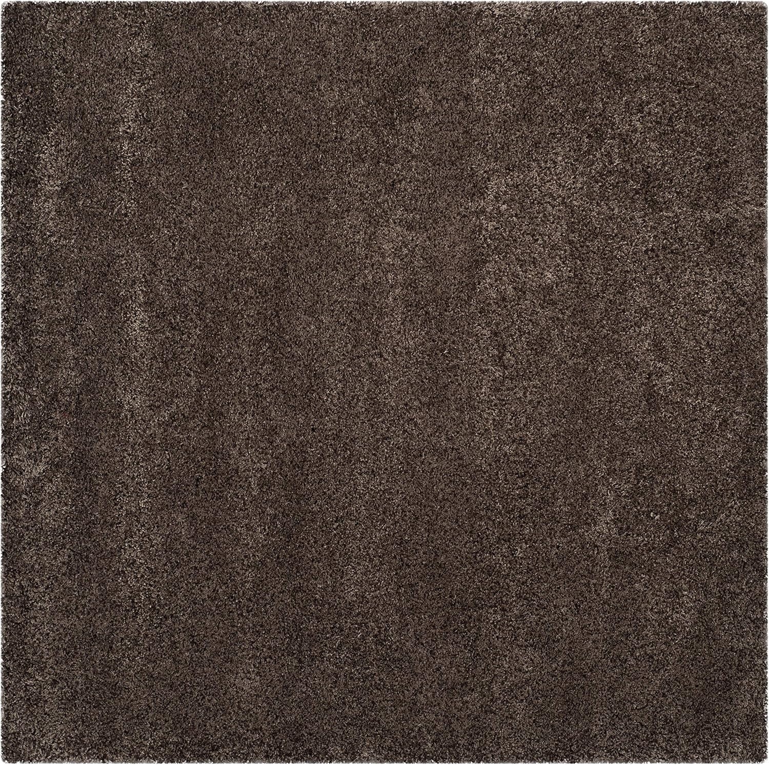 image:imageSAFAVIEH Santa Monica Shag Collection 8 x 10 Navy SGN725 Solid NonShedding Living Room Bedroom Dining Room Entryway Plush 2inch Thick Area RugMushroom