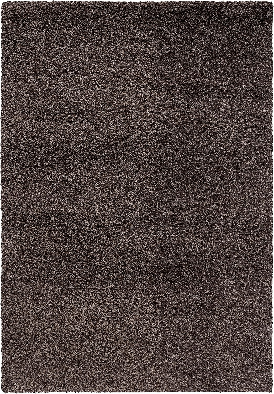 image:imageSAFAVIEH Santa Monica Shag Collection 8 x 10 Navy SGN725 Solid NonShedding Living Room Bedroom Dining Room Entryway Plush 2inch Thick Area RugMushroom