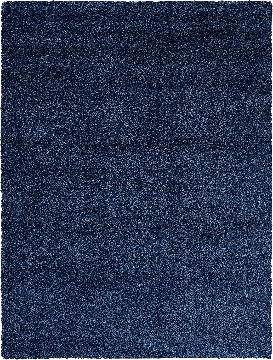 image:imageSAFAVIEH Santa Monica Shag Collection 8 x 10 Navy SGN725 Solid NonShedding Living Room Bedroom Dining Room Entryway Plush 2inch Thick Area RugNavy