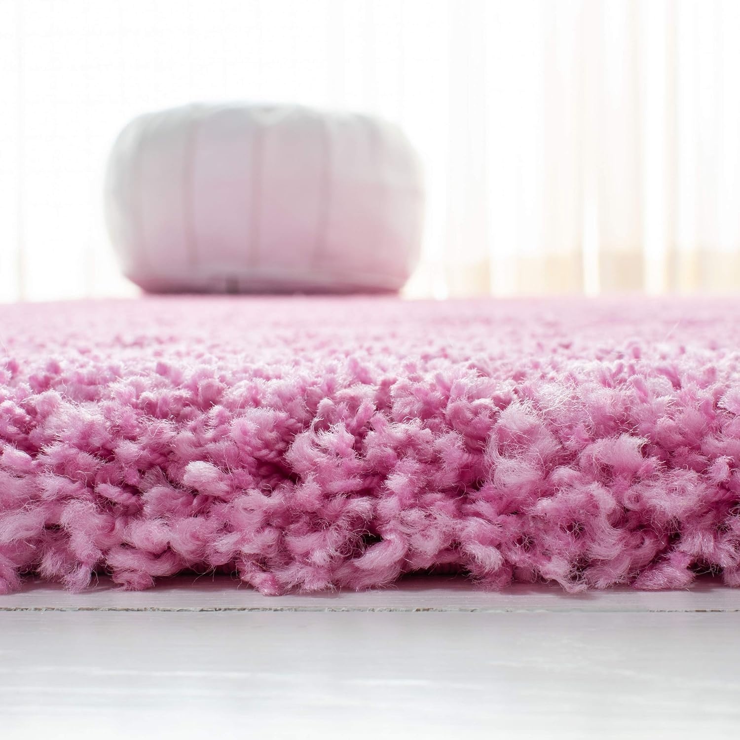image:imageSAFAVIEH Santa Monica Shag Collection 8 x 10 Navy SGN725 Solid NonShedding Living Room Bedroom Dining Room Entryway Plush 2inch Thick Area RugPink