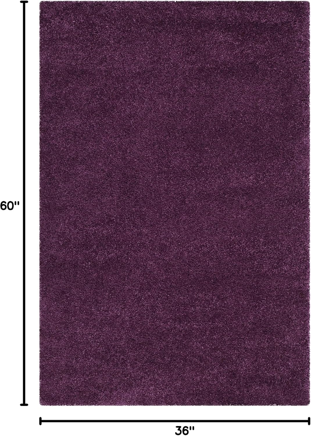 image:imageSAFAVIEH Santa Monica Shag Collection 8 x 10 Navy SGN725 Solid NonShedding Living Room Bedroom Dining Room Entryway Plush 2inch Thick Area RugPurple