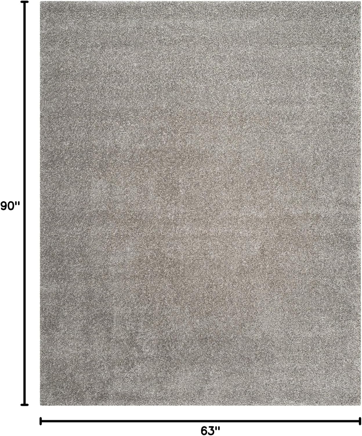 image:imageSAFAVIEH Santa Monica Shag Collection 8 x 10 Navy SGN725 Solid NonShedding Living Room Bedroom Dining Room Entryway Plush 2inch Thick Area RugSilver