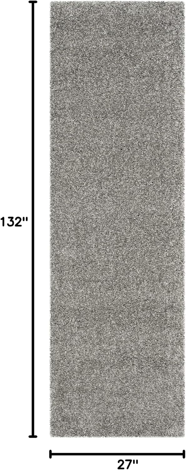 image:imageSAFAVIEH Santa Monica Shag Collection 8 x 10 Navy SGN725 Solid NonShedding Living Room Bedroom Dining Room Entryway Plush 2inch Thick Area RugSilver