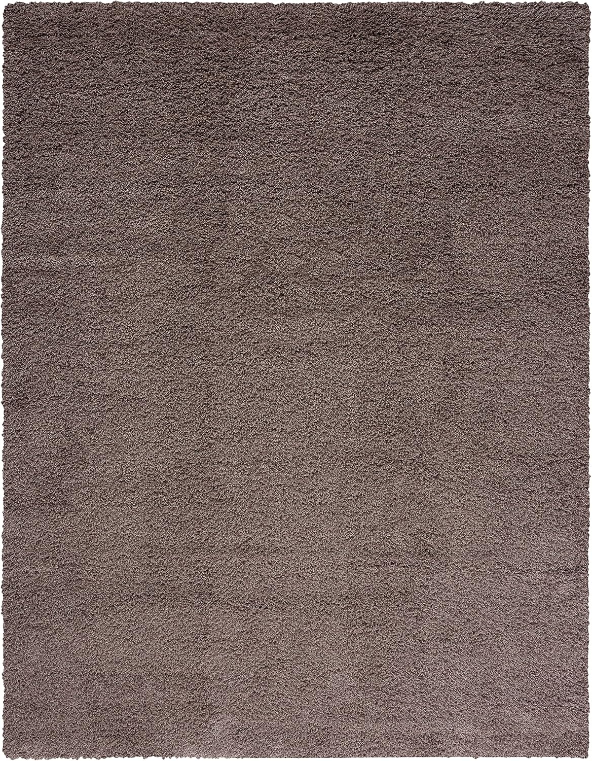 image:imageSAFAVIEH Santa Monica Shag Collection 8 x 10 Navy SGN725 Solid NonShedding Living Room Bedroom Dining Room Entryway Plush 2inch Thick Area RugTaupe