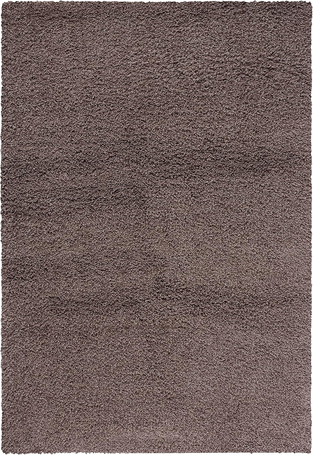 image:imageSAFAVIEH Santa Monica Shag Collection 8 x 10 Navy SGN725 Solid NonShedding Living Room Bedroom Dining Room Entryway Plush 2inch Thick Area RugTaupe