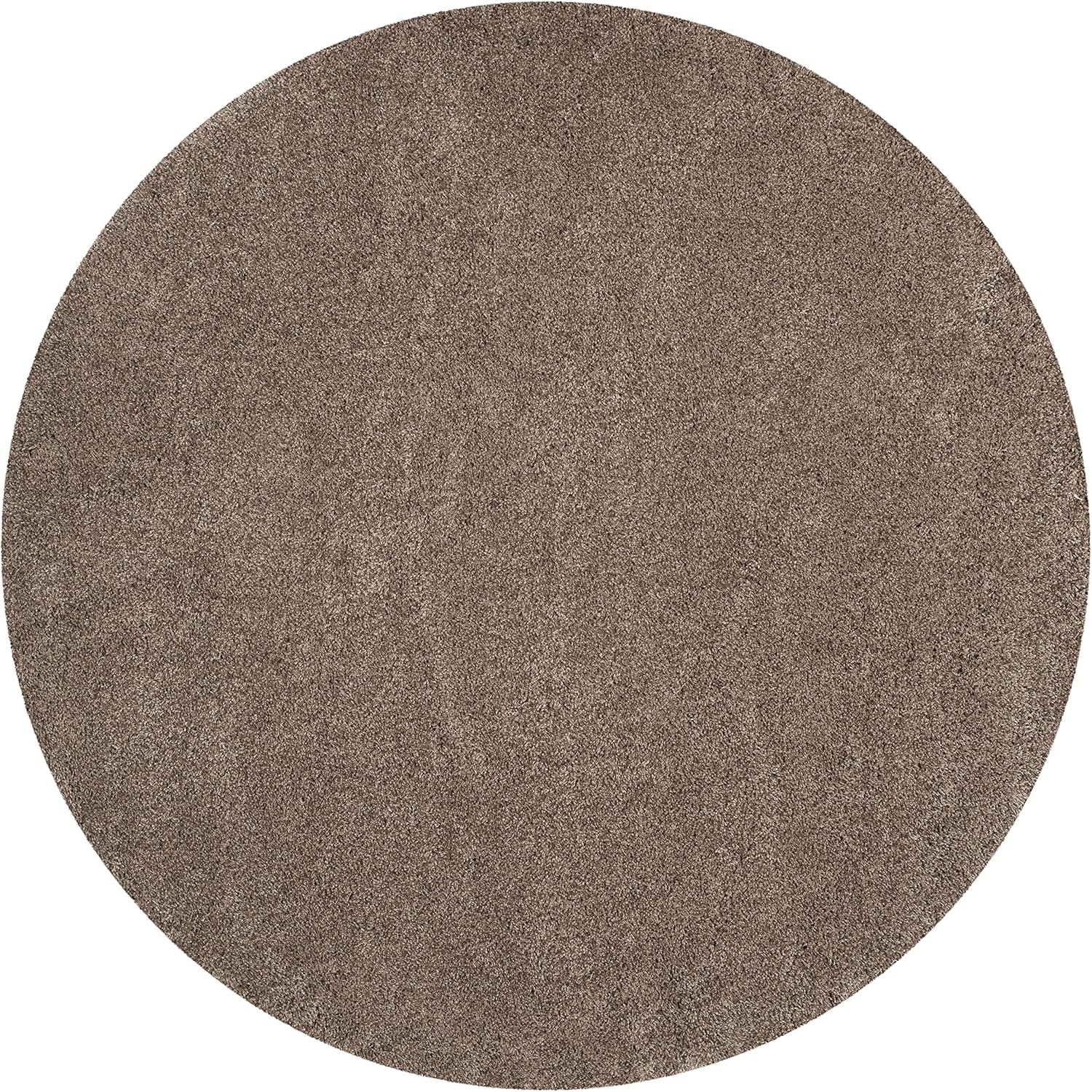 image:imageSAFAVIEH Santa Monica Shag Collection 8 x 10 Navy SGN725 Solid NonShedding Living Room Bedroom Dining Room Entryway Plush 2inch Thick Area RugTaupe