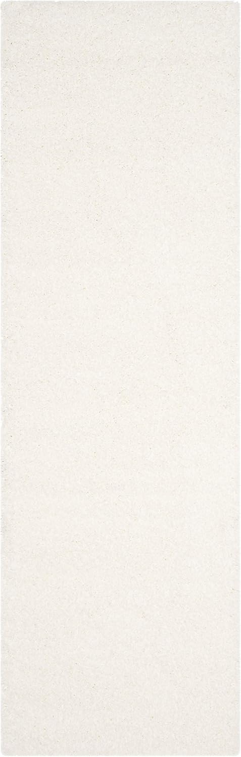 image:imageSAFAVIEH Santa Monica Shag Collection 8 x 10 Navy SGN725 Solid NonShedding Living Room Bedroom Dining Room Entryway Plush 2inch Thick Area RugWhite