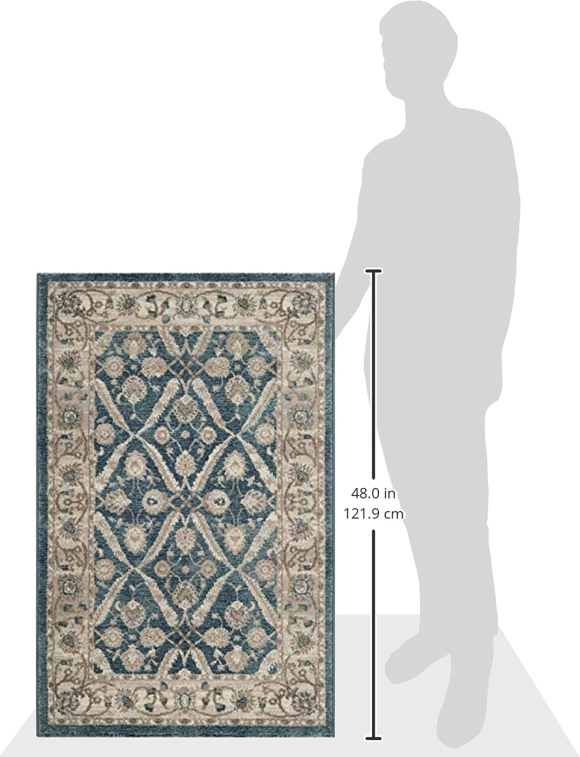 image:imageSAFAVIEH Sofia Collection Area Rug 9 x 12 Blue amp Beige Vintage Oriental Distressed Design NonShedding amp Easy Care Ideal for High Traffic Areas in Living Room Bedroom SOF378CBlueBeige