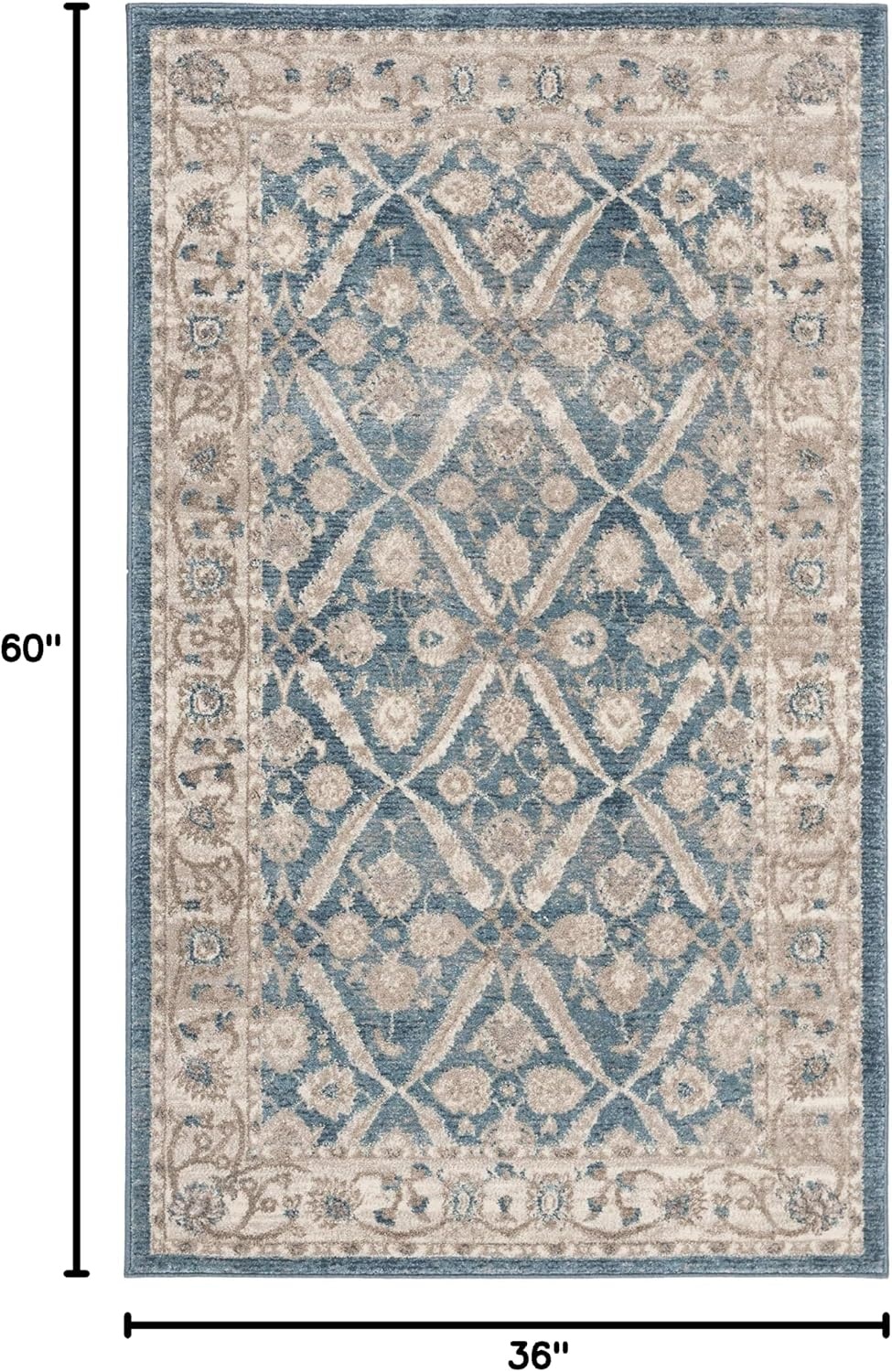 image:imageSAFAVIEH Sofia Collection Area Rug 9 x 12 Blue amp Beige Vintage Oriental Distressed Design NonShedding amp Easy Care Ideal for High Traffic Areas in Living Room Bedroom SOF378CBlueBeige