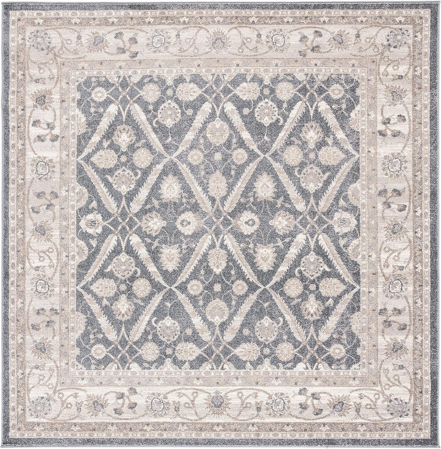 image:imageSAFAVIEH Sofia Collection Area Rug 9 x 12 Blue amp Beige Vintage Oriental Distressed Design NonShedding amp Easy Care Ideal for High Traffic Areas in Living Room Bedroom SOF378CDark GreyBeige