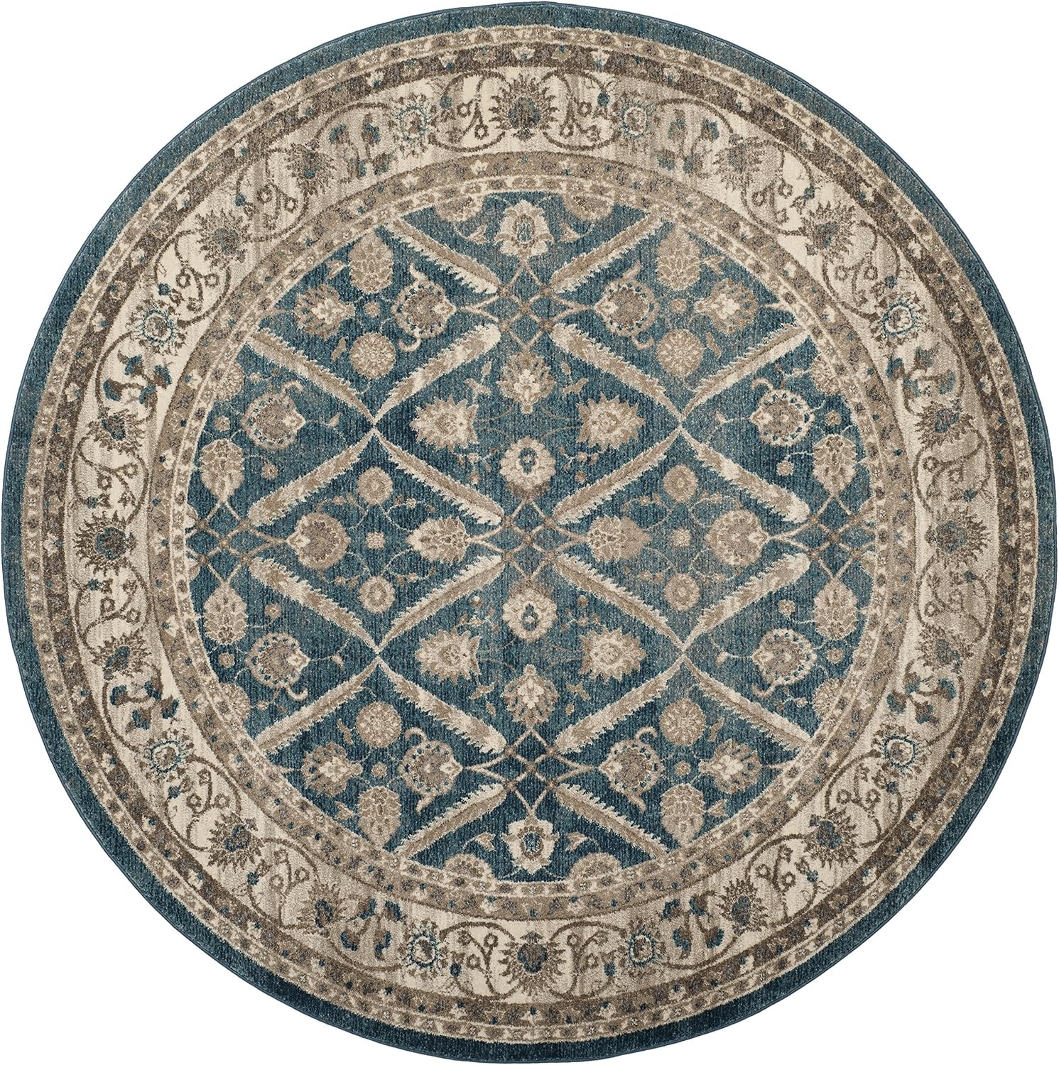 image:imageSAFAVIEH Sofia Collection Area Rug 9 x 12 Blue amp Beige Vintage Oriental Distressed Design NonShedding amp Easy Care Ideal for High Traffic Areas in Living Room Bedroom SOF378CBlueBeige