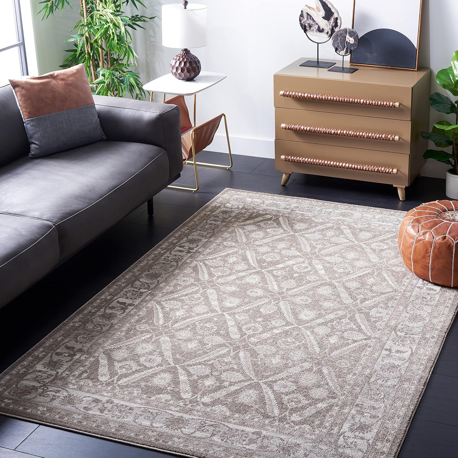 image:imageSAFAVIEH Sofia Collection Area Rug 9 x 12 Blue amp Beige Vintage Oriental Distressed Design NonShedding amp Easy Care Ideal for High Traffic Areas in Living Room Bedroom SOF378CTanBeige