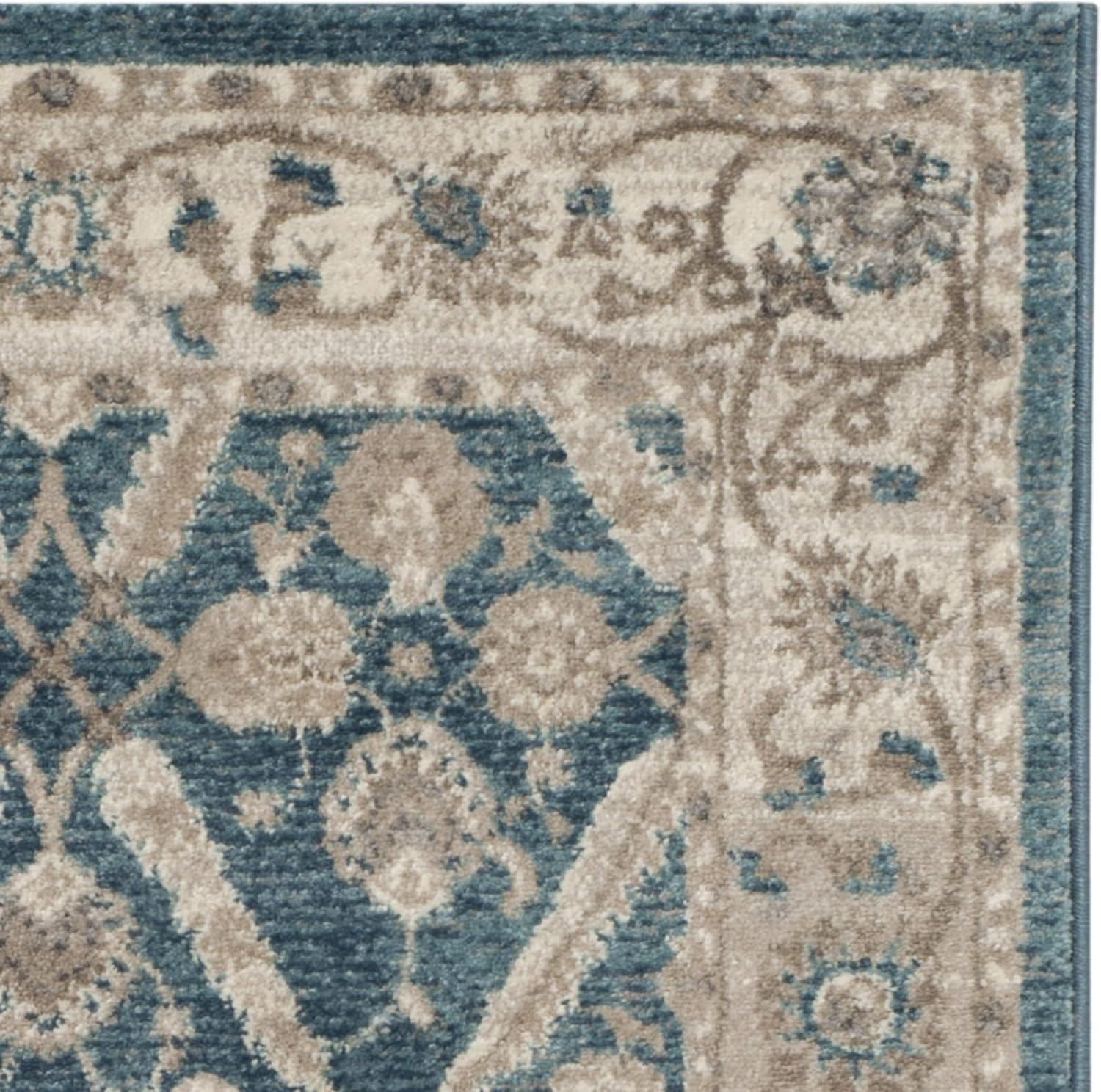 image:imageSAFAVIEH Sofia Collection Area Rug 9 x 12 Blue amp Beige Vintage Oriental Distressed Design NonShedding amp Easy Care Ideal for High Traffic Areas in Living Room Bedroom SOF378CBlueBeige