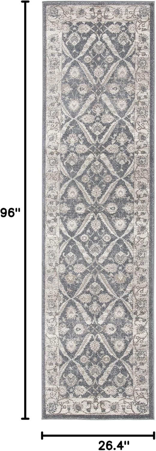 image:imageSAFAVIEH Sofia Collection Area Rug 9 x 12 Blue amp Beige Vintage Oriental Distressed Design NonShedding amp Easy Care Ideal for High Traffic Areas in Living Room Bedroom SOF378CDark GreyBeige