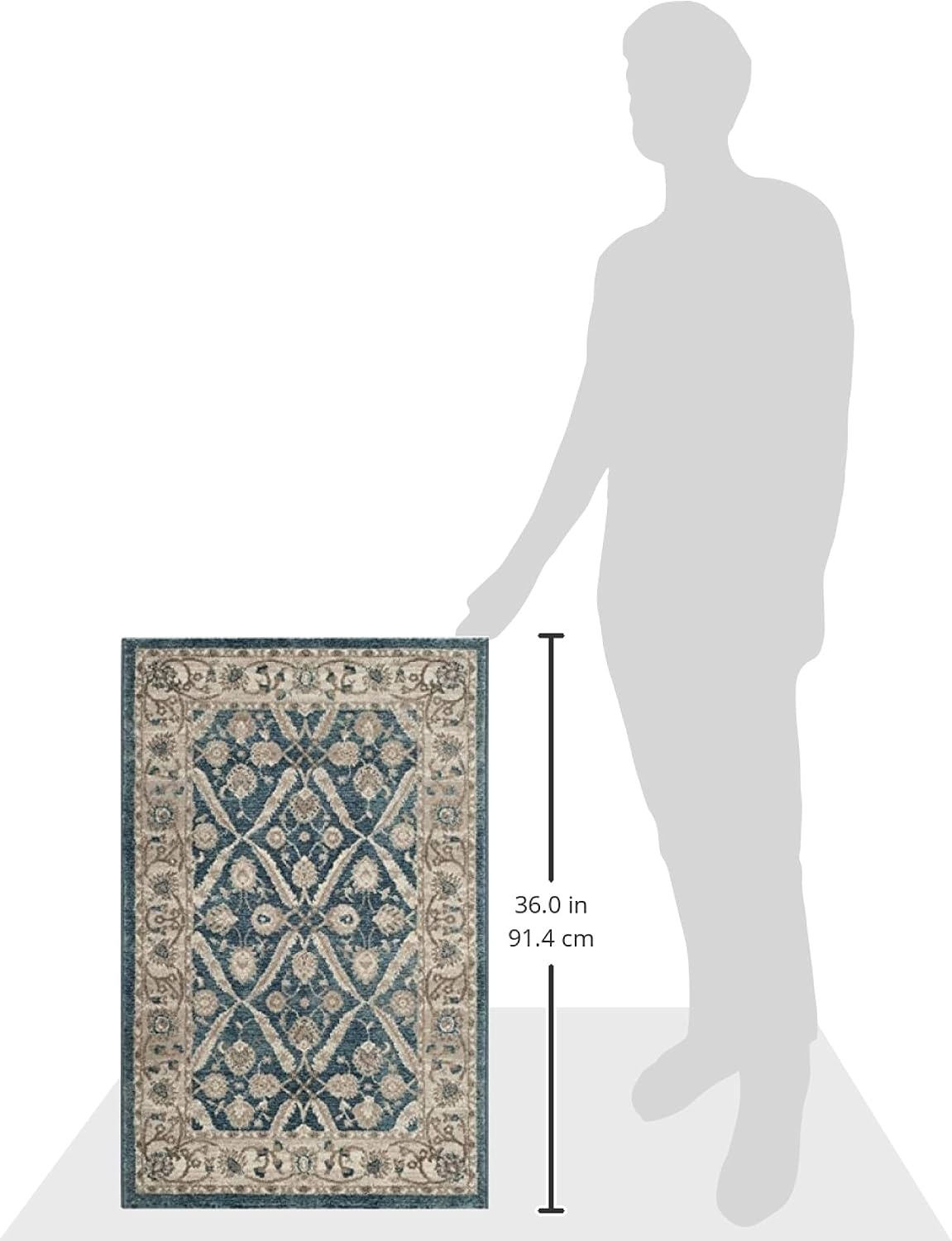image:imageSAFAVIEH Sofia Collection Area Rug 9 x 12 Blue amp Beige Vintage Oriental Distressed Design NonShedding amp Easy Care Ideal for High Traffic Areas in Living Room Bedroom SOF378CBlueBeige